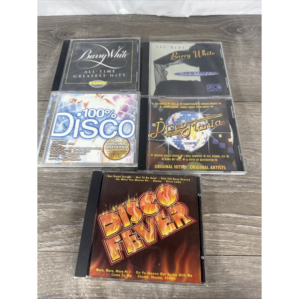 Lot of 5‎ Disco Funk CDs Barry White, Disco Fever, 100% Disco, Disco Mania